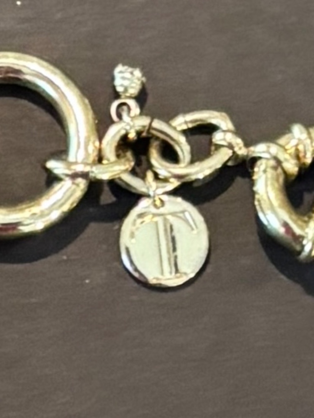 Talbots Chunky Gold Tone Link and Circles Necklace - Picture 2 of 4